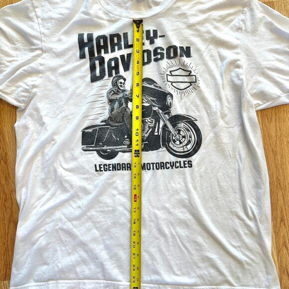 White Harley Davidson Legendary Motorcycles Tee - Size XL - Picture 7 of 8